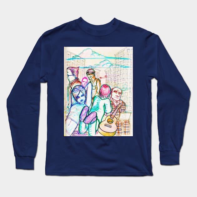 crowds Long Sleeve T-Shirt by HeohKim